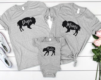 Bison Shirt - Bison Family Set - Buffalo Shirt - Buffalo Family Set - Mama Bison - Papa Bison - Family Shirt Set - Halloween Shirt