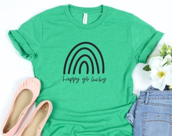 Happy Go Lucky Shirt | St. Patrick's Day Shirt - St. Patty's Shirt - Rainbow Shirt - Lucky Shirt - Cute Green Shirt - Irish Shirt