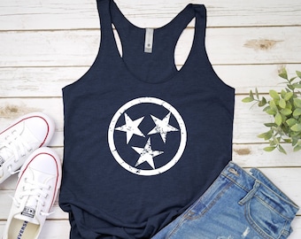 Stars Tank Top | Tennessee Tank Top - Stars Shirt - Tennessee Shirt - Racerback Tank Top