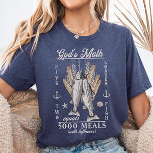 Jesus zieht die 5000 ein Shirt | Fischer ästhetisches christliches Tshirt | Jesus Bibel Vers T-Shirt | Glaube Angeln Shirt | Inspirierender Christ