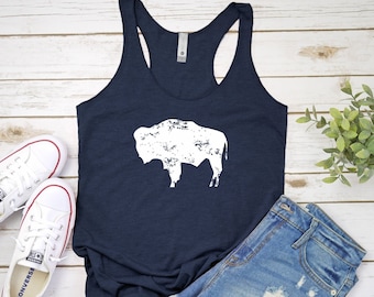 Bison Tank Top | Wyoming Tank Top - Buffalo Tank - Bison Shirt - Buffalo Shirt - Wyoming Shirt - Bridesmaid Tank Top - Bachelorette Party