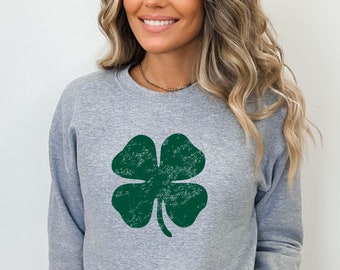 Kleeblatt-Sweatshirt | St. Pattys Hemd, St. Patricks Tag Sweatshirt, St. Patricks Tag Hemd, irisches Hemd, Trinkhemd, glückliches Hemd