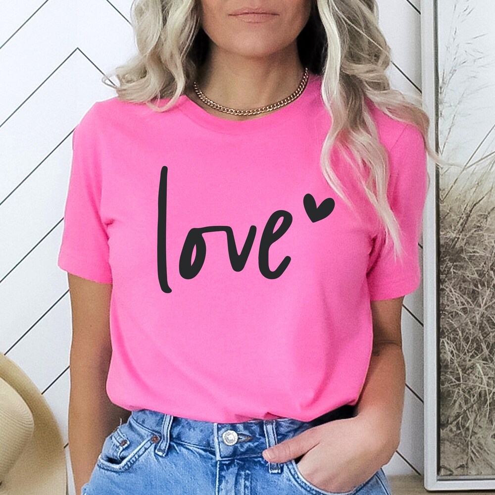Love Shirt | Pink Valentine'S Shirt - Valentine'S Day Shirt - Heart Shirt - Love Shirt - Valentine'S Shirt - Valentines Shirt Amitytees