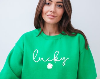 Glücks-Sweatshirt | St. Patty's Shirt, St. Patrick's Day Sweatshirt, St. Patrick's Day Shirt, irisches Shirt, Trinkshirt, grünes Shirt, Lucky