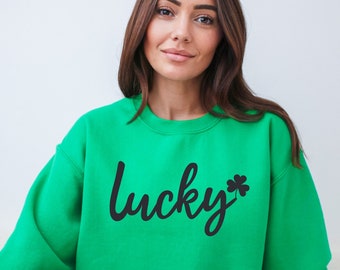 Glücks-Sweatshirt | St. Pattys Shirt, St. Patricks Tag Sweatshirt, St. Patricks Tag Shirt, irisches Shirt, Trinkshirt, grünes Shirt, Lucky