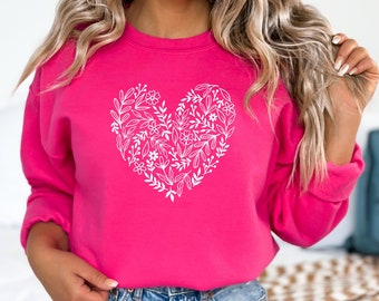 Florale Valentinstag Shirt | Florales Valentinstag Sweatshirt - Valentinstag Shirt - Florales Herz Shirt