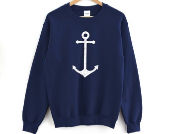 Anchor Sweatshirt | Anchor Shirt - Nautical Shirt - Anchor Beach Sweatshirt