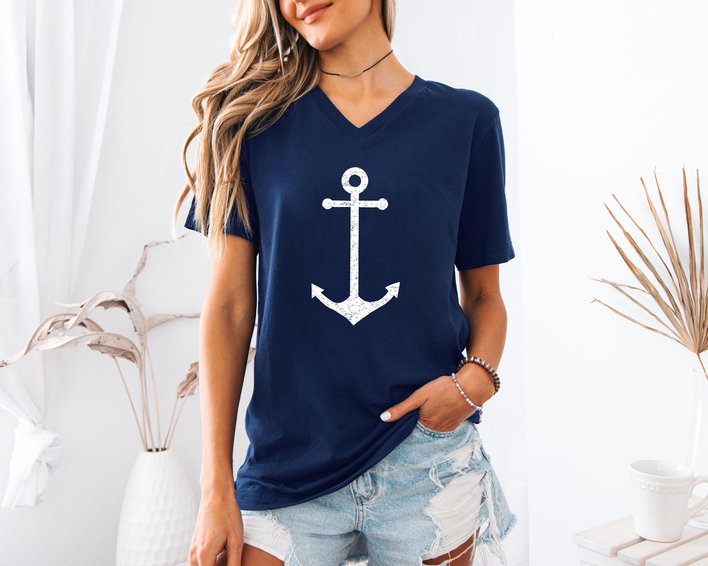 Débardeur Femme GL BOUTIK - Full Print Ancre Marine - Tank-top Beige Taille Unique