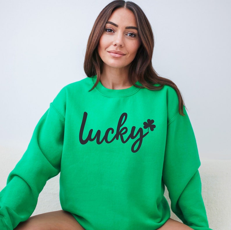 Lucky Sweatshirt St. Patty's Shirt, St. Patrick's Day Sweatshirt, St. Patrick's Day Shirt, Irish Shirt, Drinking Shirt, Green Shirt, Lucky Irish Green