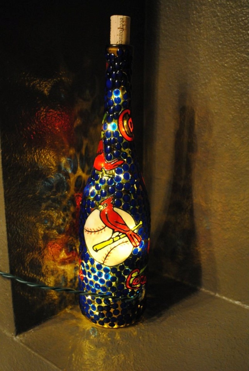 St. Louis Cardinals Lighted Wine Bottle Etsy