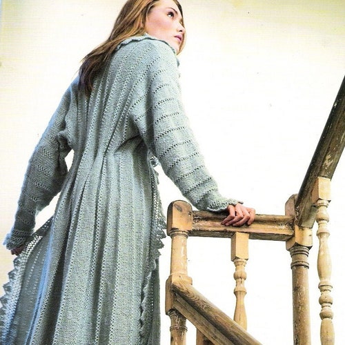 Knitting Pattern for Dressing Gown a Glamorous Fulllength Etsy UK