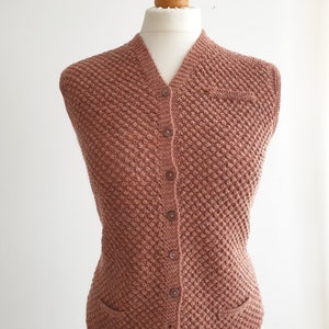 Knitting pattern for Danbury, a smart, classic-style waistcoat with textured front, and plain back knitted in a gorgeous wool DK yarn image 1