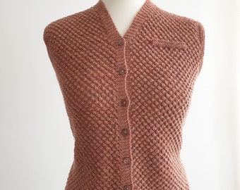 Knitting pattern for - Danbury, a smart, classic-style waistcoat with textured front, and plain back knitted in a gorgeous wool DK yarn