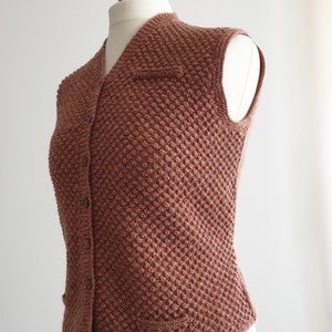 Knitting pattern for Danbury, a smart, classic-style waistcoat with textured front, and plain back knitted in a gorgeous wool DK yarn image 6