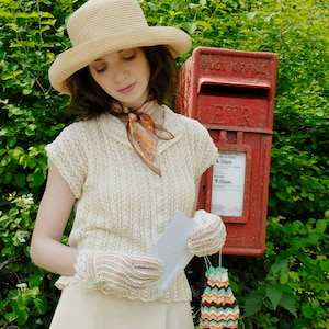 Spitzenbluse Strickmuster: Vintage-Stil Strick Top (PDF Pattern)