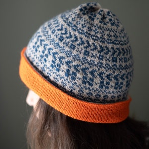 Knitting Pattern PDF for -Bermondsey Beanie handknitted fair-isle patterned hat