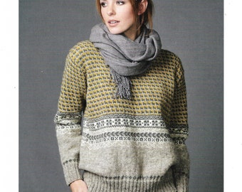 Knitting pattern for - Cartwright handknitted sweater in check and fair-isle pattern