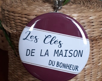 Porte clé 56mm Personnalisable Les Clés de la Maison du Bonheur Bordeaux