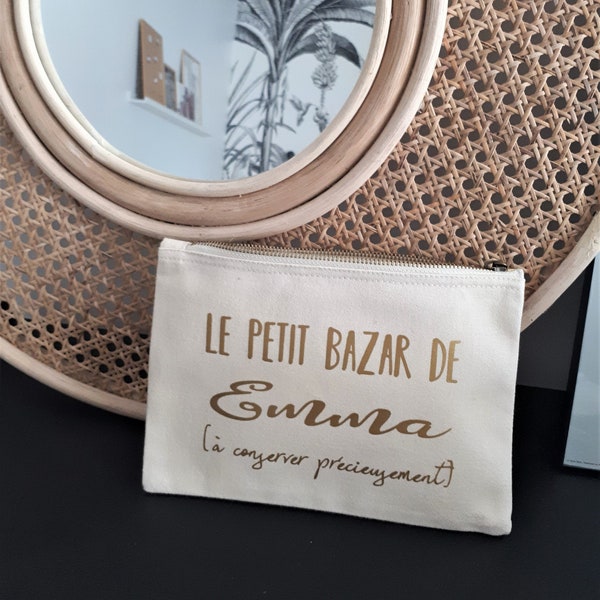 Pochette personnalisée - Trousse de toilette personnalisable - Le Petit Bazar de .. Doré