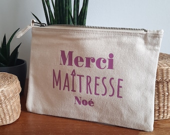 Personalized pouch - Customizable pencil case - Merci Mistress - Lilac