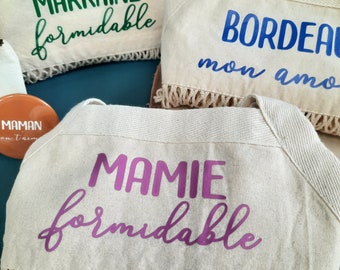 Sac Filet de courses Personnalisé Mamie Formidable Lilas