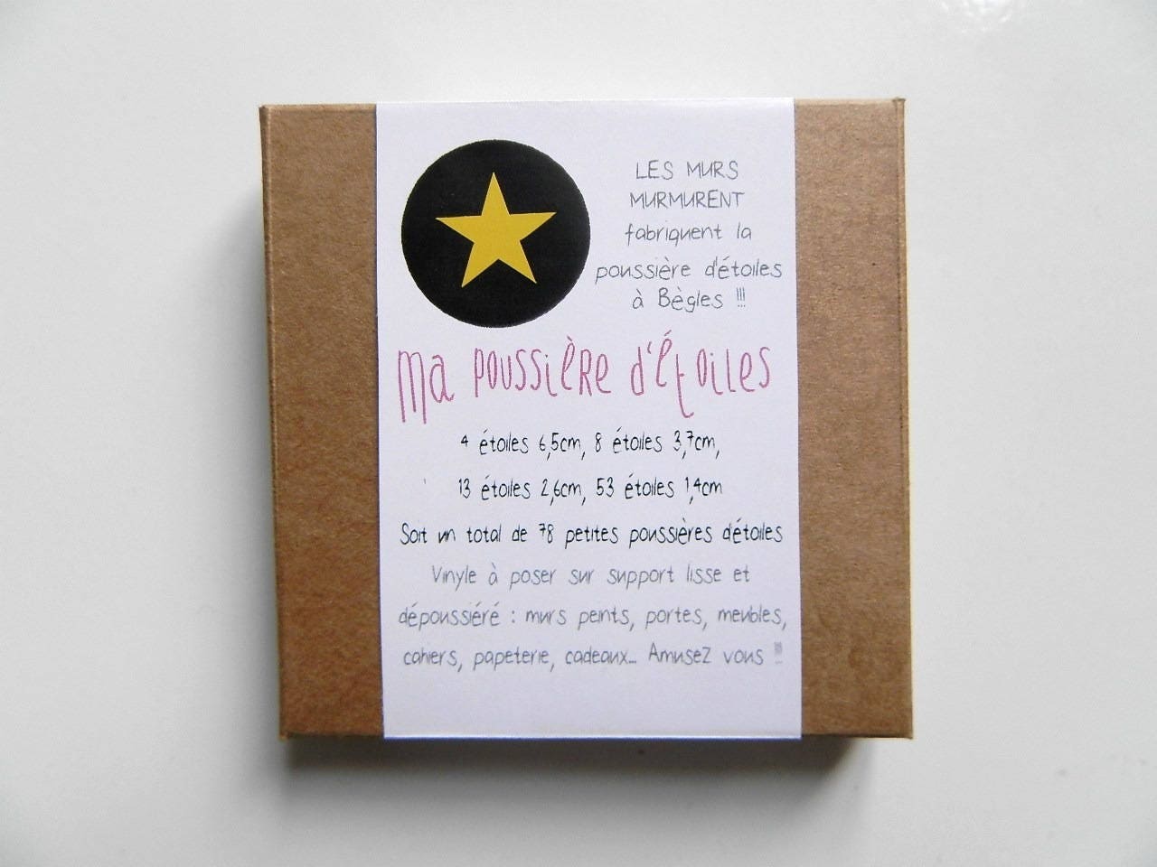 Ma Poussière d'étoiles - Pochette de 78 Stickers Etoiles Jaune