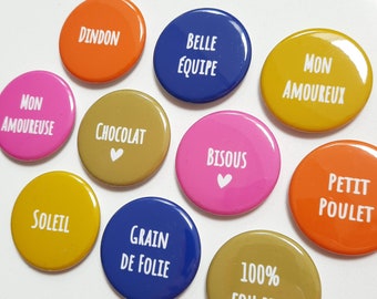 Lot de 10 Magnets 37mm - Collection spéciale ado - Personnalisable