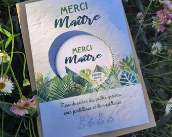 Merci Maitre - Carte à graines et Magnet personnalisés Jungle