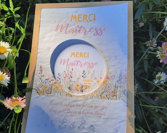 Merci Maitresse - Personalisierte Samenkarte und Magnet Wildblumen