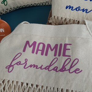 Sac Filet de courses Personnalisé Mamie Formidable Lilas image 2