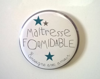 1 magneet 56 mm - Formidable Mistress - Bord met liefde - Eendblauw