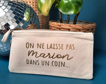 Trousse pochette personnalisable On ne laisse pas bébé dans un coin - Doré