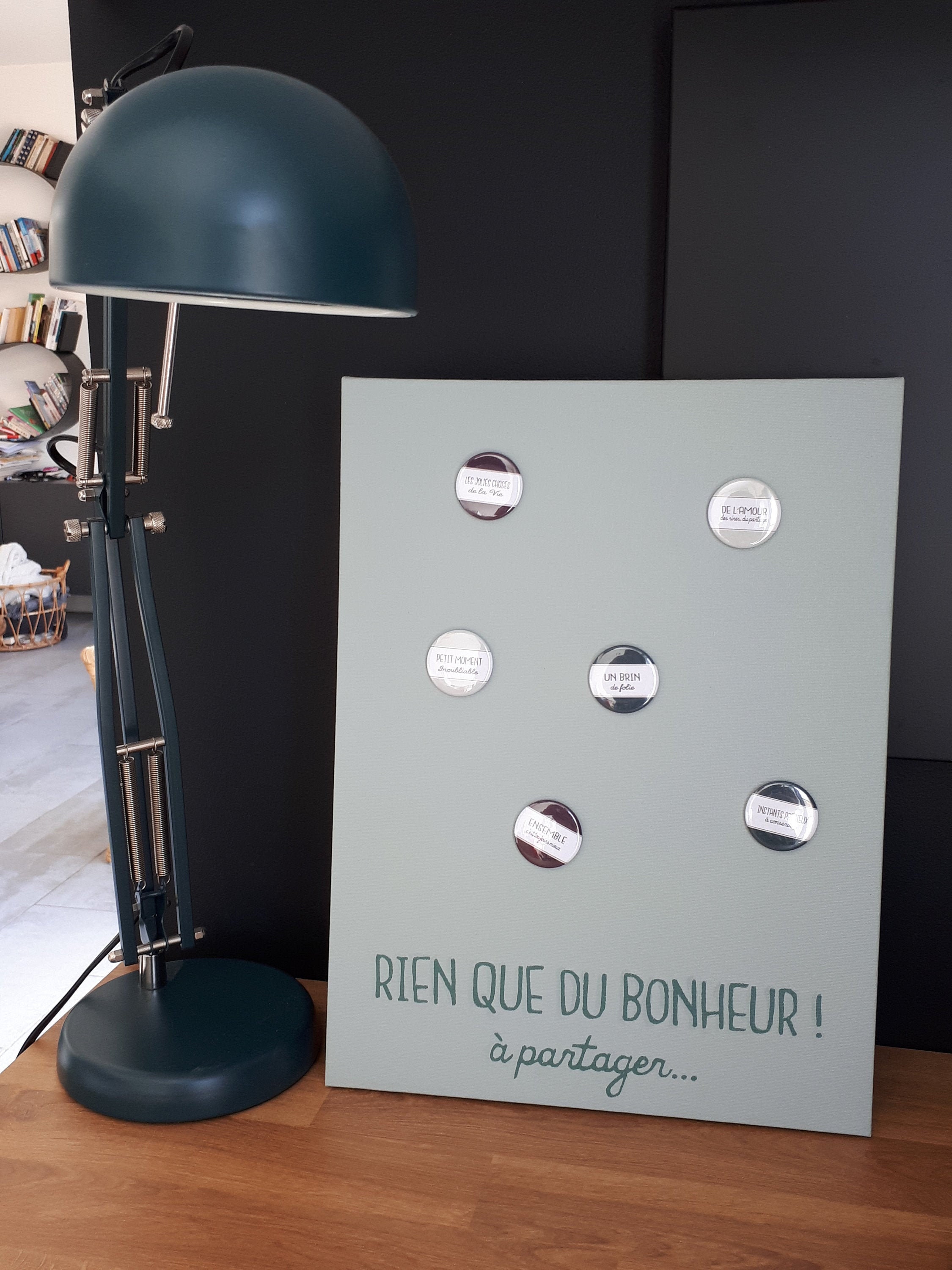 Pêle-Mêle Magnétique 30x40 Vert d'eau et Emeraude - Rien Que Du Bonheur