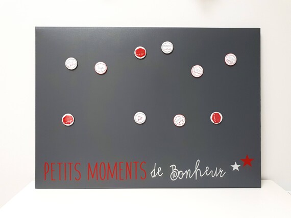 Magnetic Memory 70 X 50 Anthracite And Red Small Moments Of Etsy