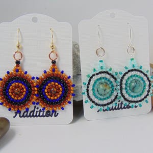Circle Beaded Earrings: Stainless Steel Hypoallergenic Hooks