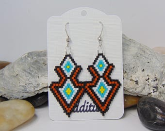 Mini Southwest Brick Stitch Earrings, Beaded Earrings, E249