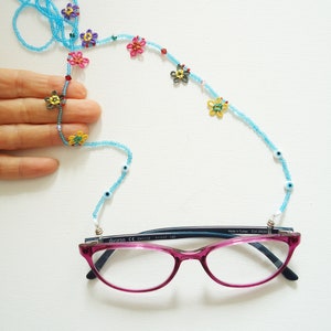 Multicolor Eyeglass Chain, Glasses Chain, Seed Bead Eyeglass Lanyard, Sunglass Chain, Reading Glass Chain,
