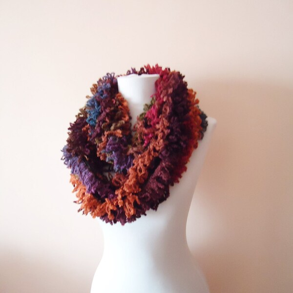 Loop Scarf, Autumn colors scarf, neckwarmer, brown neckwarmer, neckwarmer, acrylic neckwarmer, loop scarf for teenages, gift for teenages