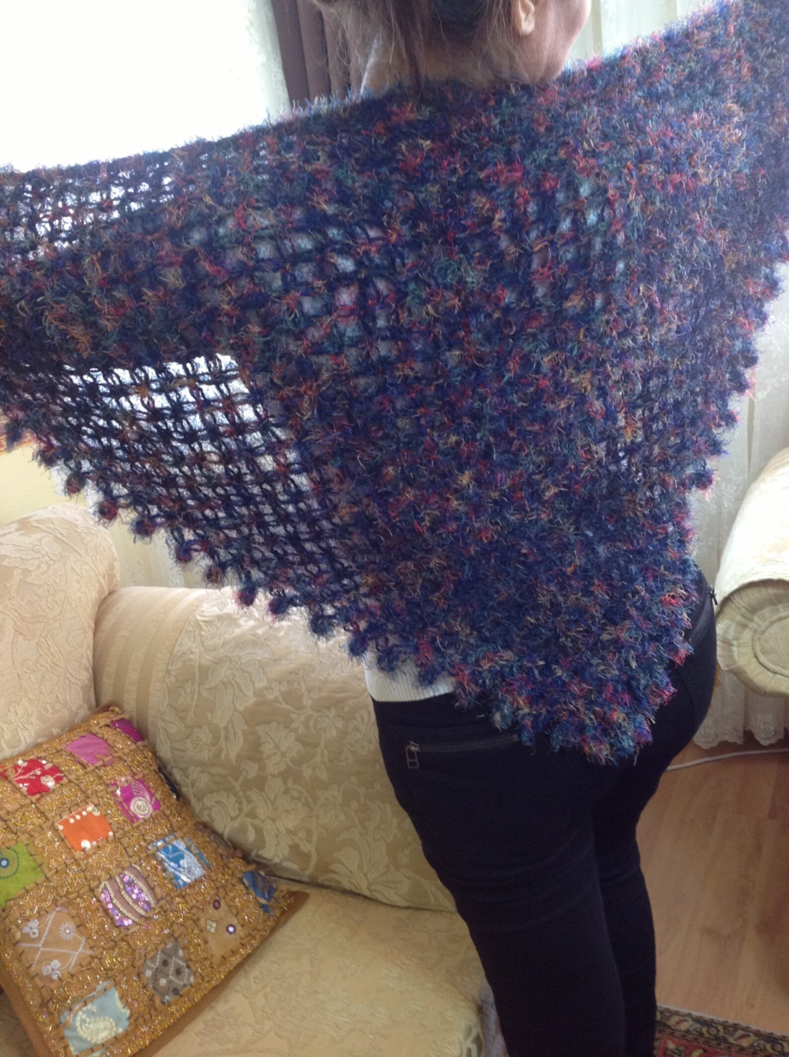 colorful crochet shawl