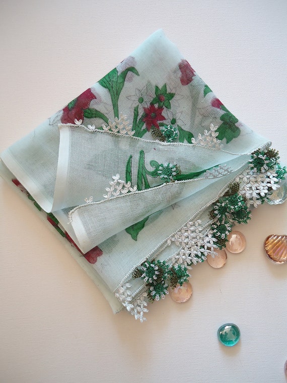 Vintage Cotton scarves, Turkish Scarf, Delicate l… - image 4