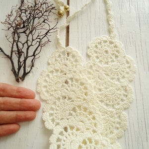 Hand Crocheted Headband: Ivory Cotton Hair Accessory image 2