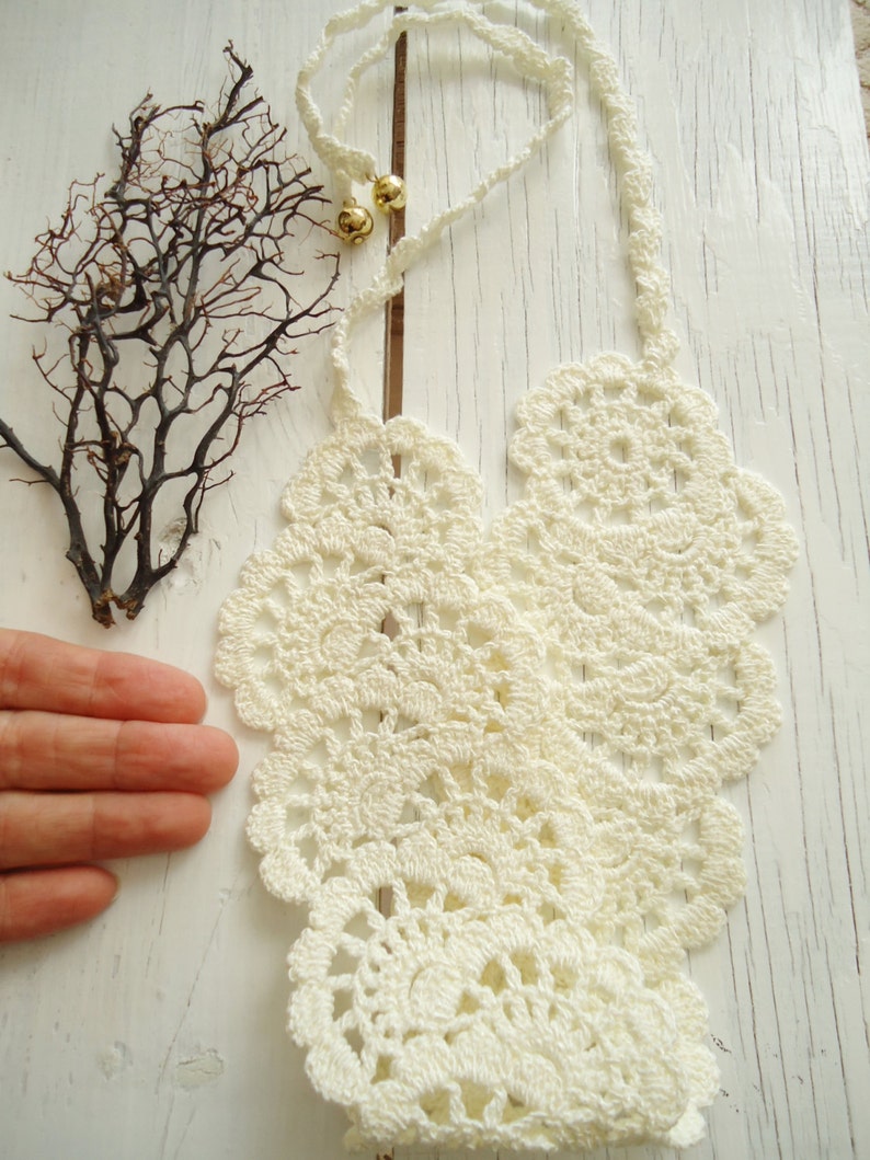 Hand Crocheted Headband: Ivory Cotton Hair Accessory image 2