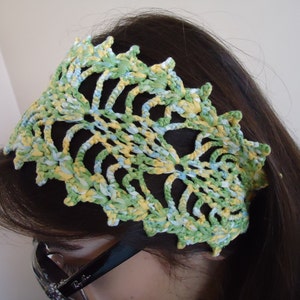 Hair Fashion/Hair Accessories/ Handcrocheted Headband/ Summer Headband/ Hippie Head Bands/ Green Headband/ Crochet hair bandaneu/ earwarmer/