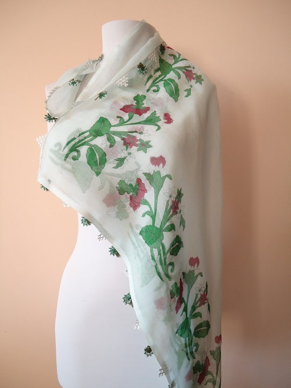 Vintage Cotton scarves, Turkish Scarf, Delicate l… - image 6