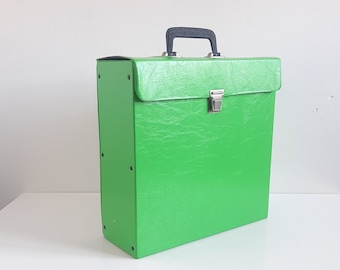 Vintage green LP case, 70s LP case, record case