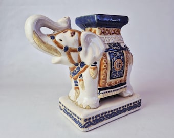 Soporte para plantas con forma de elefante | Elefante de cerámica | Mesa para plantas | Soporte para plantas vintage
