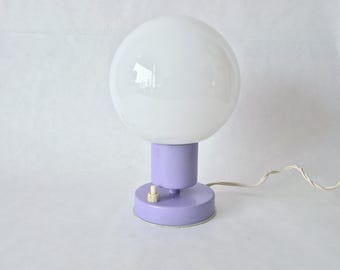 Space age 70s purple table lamp - Vintage table lamp with purple globe