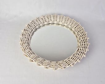 Vintage Wicker Wall Mirror | Round Mirror | Boho Decor