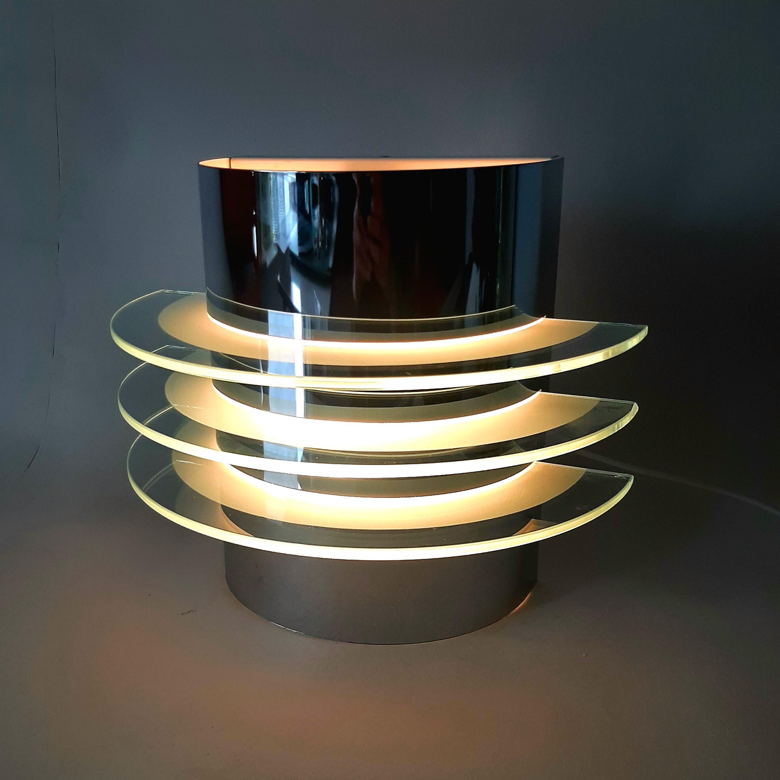 Ikea Drittel Wall Lamp | Vintage Ikea | Chrome With Glass Wall