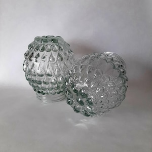 Pantallas de lámparas de los años 60 | Bola de cristal con rosca | Pantalla de lámpara de repuesto | Pantalla de cristal